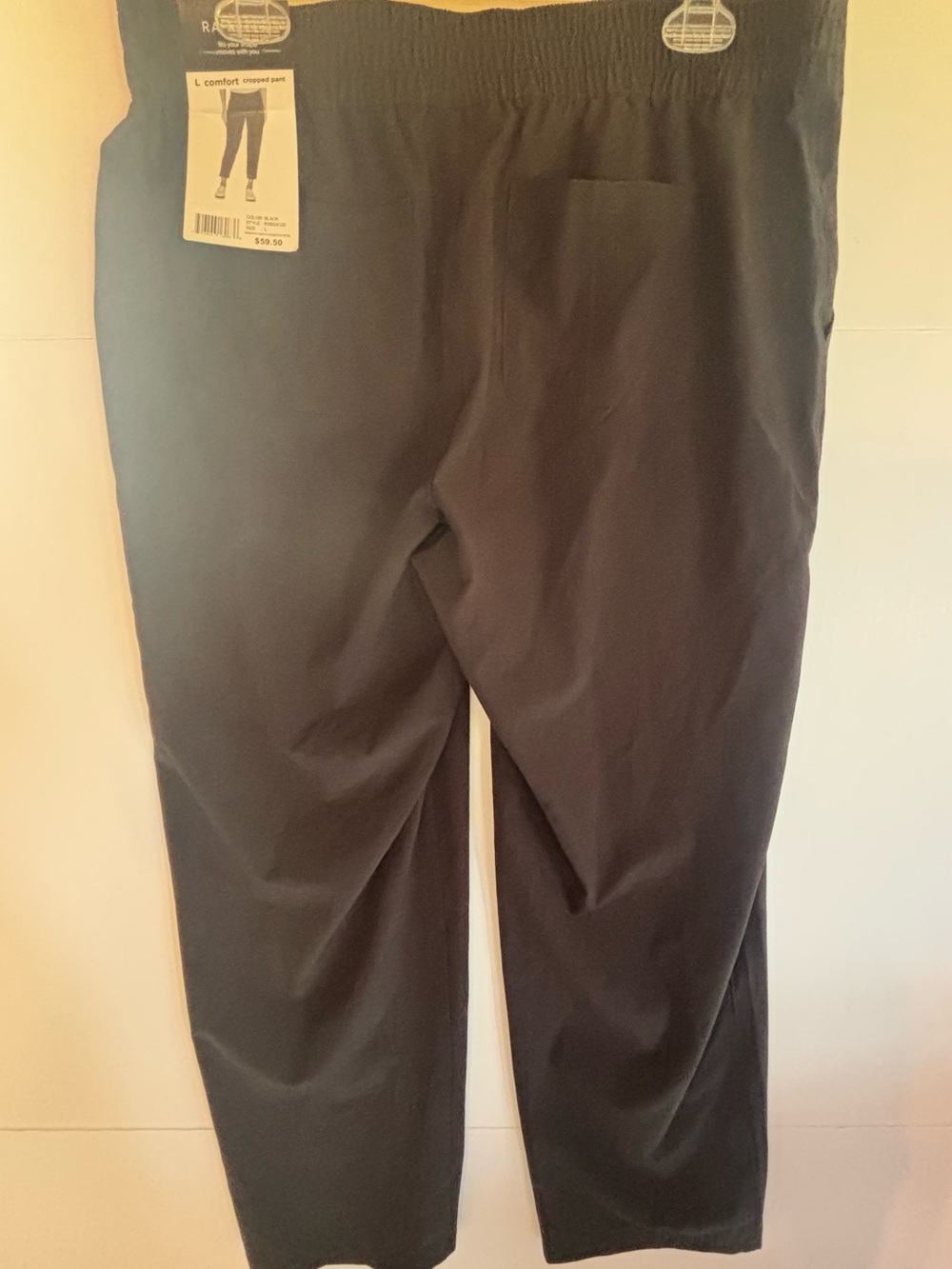 NWT Rafaella Black Womens Elastic Waist Pants, size L